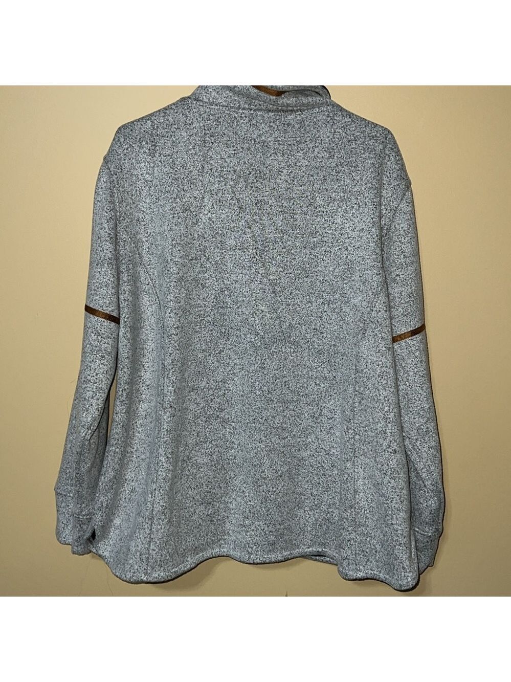 WOOLY BULLY WEAR Gray and Black QUARTER Zip jacket with High Collar. 1X - Picture 5 of 11